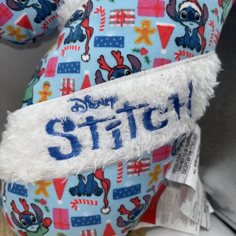 NWT Disney Stitch Candy Cane Shaped Pillow 18